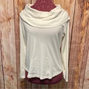 New York & Company Cream Cowl Neck Top